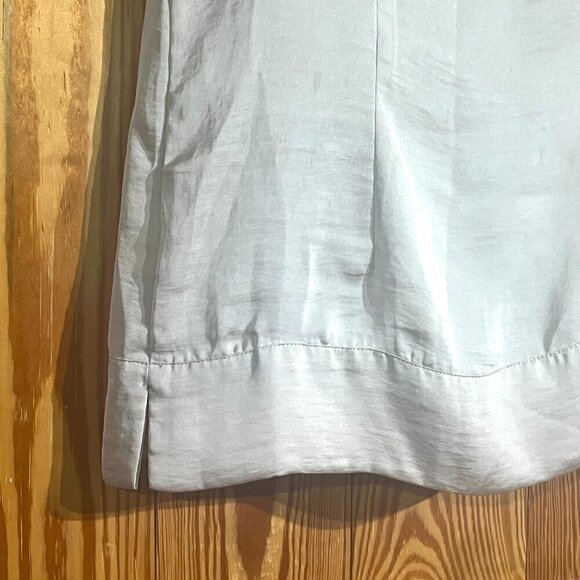 ADIVA Satin Feel Sleeveless Top / Shell Ruffle 3D Floral Appliqué Accent Ivory - Picture 5 of 11